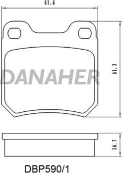 Danaher DBP590/1 - Тормозные колодки, дисковые, комплект autosila-amz.com