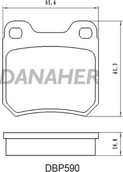 Danaher DBP590 - Тормозные колодки, дисковые, комплект autosila-amz.com