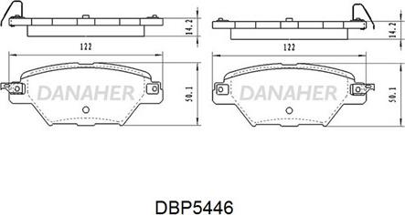 Danaher DBP5446 - Тормозные колодки, дисковые, комплект autosila-amz.com