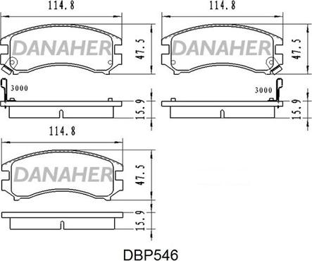 Danaher DBP546 - Тормозные колодки, дисковые, комплект autosila-amz.com