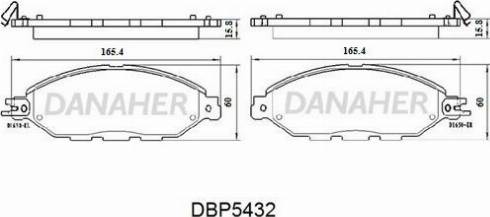 Danaher DBP5432 - Тормозные колодки, дисковые, комплект autosila-amz.com