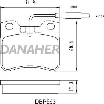 Danaher DBP563 - Тормозные колодки, дисковые, комплект autosila-amz.com