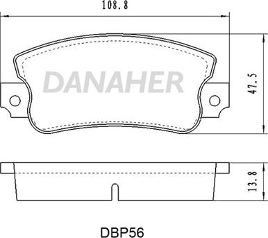 Danaher DBP56 - Тормозные колодки, дисковые, комплект autosila-amz.com