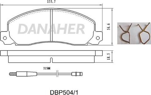 Danaher DBP504/1 - Тормозные колодки, дисковые, комплект autosila-amz.com