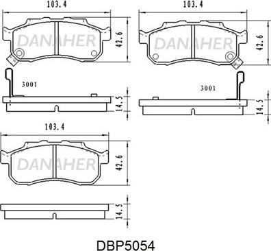 Danaher DBP5054 - Тормозные колодки, дисковые, комплект autosila-amz.com