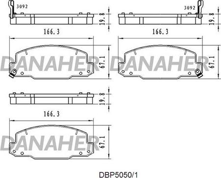 Danaher DBP5050/1 - Тормозные колодки, дисковые, комплект autosila-amz.com