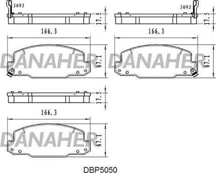 Danaher DBP5050 - Тормозные колодки, дисковые, комплект autosila-amz.com