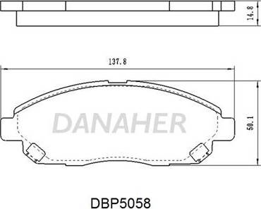 Danaher DBP5058 - Тормозные колодки, дисковые, комплект autosila-amz.com