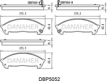 Danaher DBP5052 - Тормозные колодки, дисковые, комплект autosila-amz.com