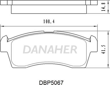 Danaher DBP5067 - Тормозные колодки, дисковые, комплект autosila-amz.com