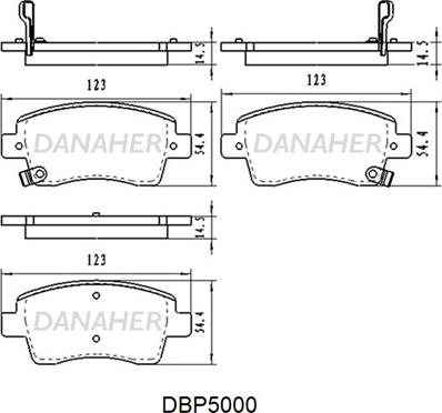 Danaher DBP5000 - Тормозные колодки, дисковые, комплект autosila-amz.com