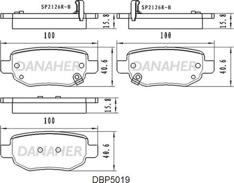 Danaher DBP5019 - Тормозные колодки, дисковые, комплект autosila-amz.com