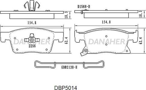 Danaher DBP5014 - Тормозные колодки, дисковые, комплект autosila-amz.com