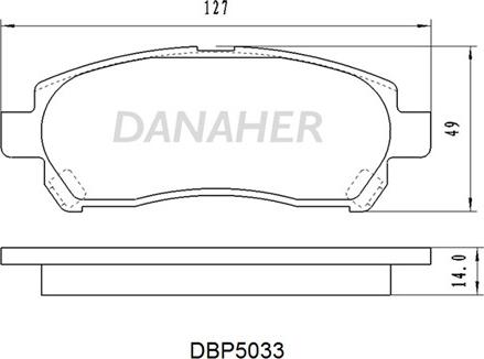 Danaher DBP5033 - Тормозные колодки, дисковые, комплект autosila-amz.com