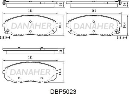 Danaher DBP5023 - Тормозные колодки, дисковые, комплект autosila-amz.com