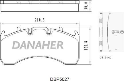 Danaher DBP5027 - Тормозные колодки, дисковые, комплект autosila-amz.com