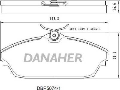 Danaher DBP5074/1 - Тормозные колодки, дисковые, комплект autosila-amz.com