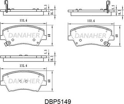 Danaher DBP5149 - Тормозные колодки, дисковые, комплект autosila-amz.com