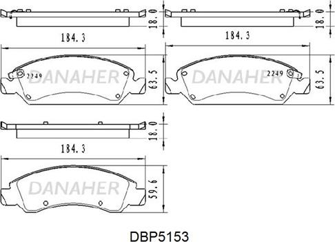 Danaher DBP5153 - Тормозные колодки, дисковые, комплект autosila-amz.com