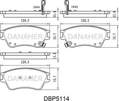 Danaher DBP5114 - Тормозные колодки, дисковые, комплект autosila-amz.com