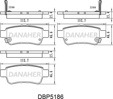 Danaher DBP5186 - Тормозные колодки, дисковые, комплект autosila-amz.com