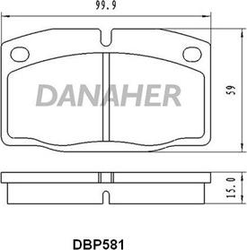 Danaher DBP581 - Тормозные колодки, дисковые, комплект autosila-amz.com