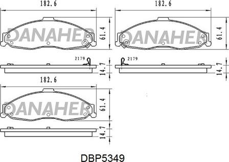 Danaher DBP5349 - Тормозные колодки, дисковые, комплект autosila-amz.com