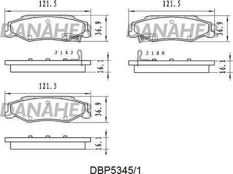 Danaher DBP5345/1 - Тормозные колодки, дисковые, комплект autosila-amz.com