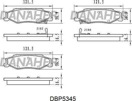 Danaher DBP5345 - Тормозные колодки, дисковые, комплект autosila-amz.com