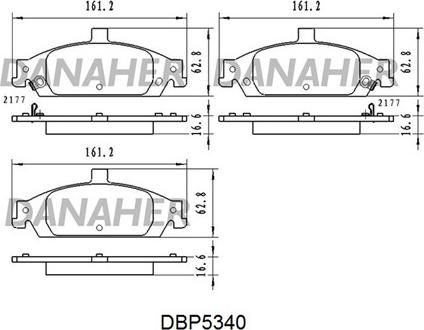 Danaher DBP5340 - Тормозные колодки, дисковые, комплект autosila-amz.com