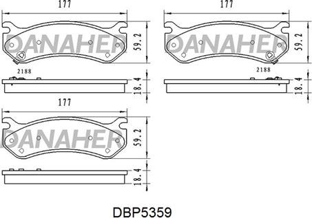 Danaher DBP5359 - Тормозные колодки, дисковые, комплект autosila-amz.com