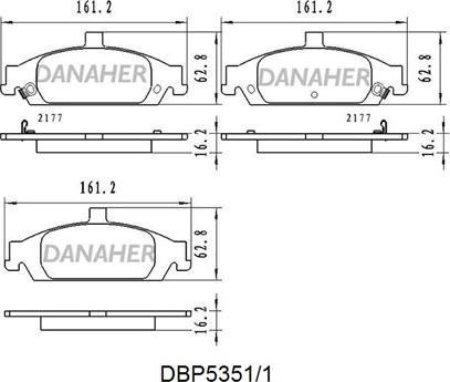 Danaher DBP5351/1 - Тормозные колодки, дисковые, комплект autosila-amz.com