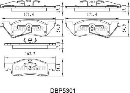 Danaher DBP530/1 - Тормозные колодки, дисковые, комплект autosila-amz.com