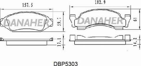 Danaher DBP5303 - Тормозные колодки, дисковые, комплект autosila-amz.com