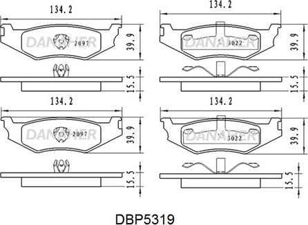 Danaher DBP5319 - Тормозные колодки, дисковые, комплект autosila-amz.com