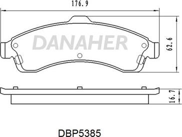 Danaher DBP5385 - Тормозные колодки, дисковые, комплект autosila-amz.com