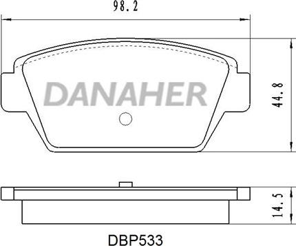 Danaher DBP533 - Тормозные колодки, дисковые, комплект autosila-amz.com