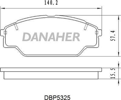 Danaher DBP5325 - Тормозные колодки, дисковые, комплект autosila-amz.com
