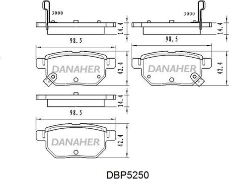 Danaher DBP5250 - Тормозные колодки, дисковые, комплект autosila-amz.com