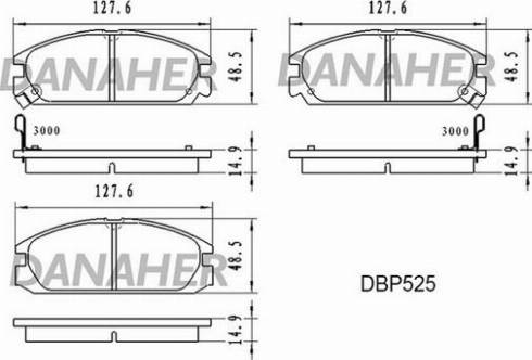 Danaher DBP525 - Тормозные колодки, дисковые, комплект autosila-amz.com