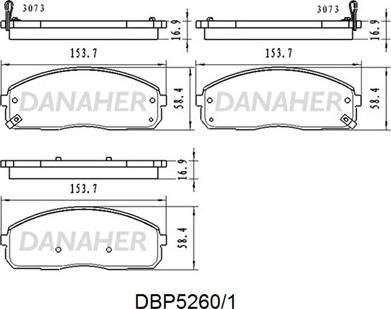Danaher DBP5260/1 - Тормозные колодки, дисковые, комплект autosila-amz.com