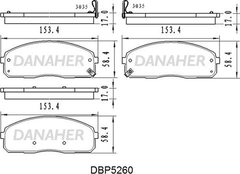Danaher DBP5260 - Тормозные колодки, дисковые, комплект autosila-amz.com