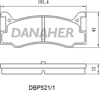 Danaher DBP521/1 - Тормозные колодки, дисковые, комплект autosila-amz.com