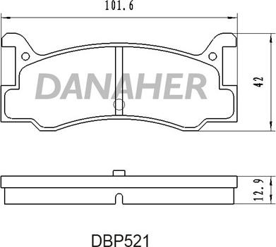 Danaher DBP521 - Тормозные колодки, дисковые, комплект autosila-amz.com