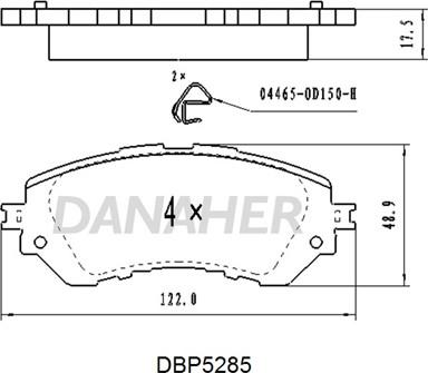 Danaher DBP5285 - Тормозные колодки, дисковые, комплект autosila-amz.com