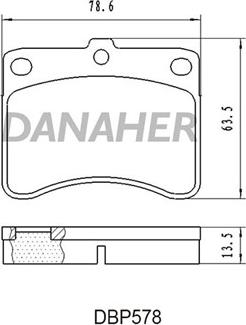 Danaher DBP578 - Тормозные колодки, дисковые, комплект autosila-amz.com