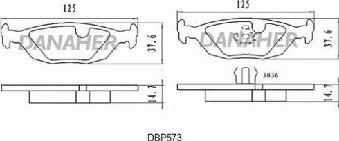 Danaher DBP573 - Тормозные колодки, дисковые, комплект autosila-amz.com