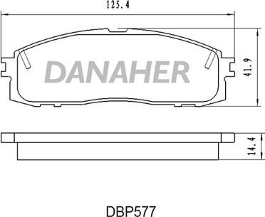 Danaher DBP577 - Тормозные колодки, дисковые, комплект autosila-amz.com