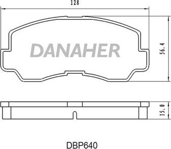 Danaher DBP640 - Тормозные колодки, дисковые, комплект autosila-amz.com
