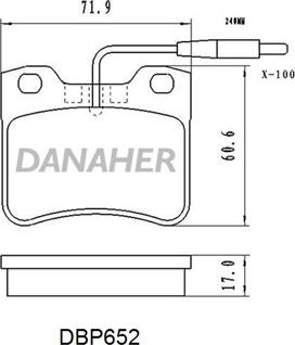 Danaher DBP652 - Тормозные колодки, дисковые, комплект autosila-amz.com
